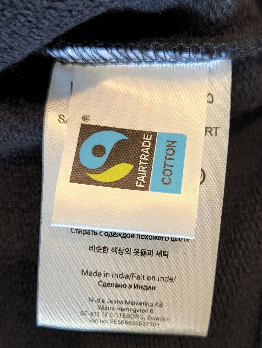 Nudie Jeans Co Samuel Logo Sweatshirt Organic Cotton Size Medium Black Crewneck - Picture 4 of 5
